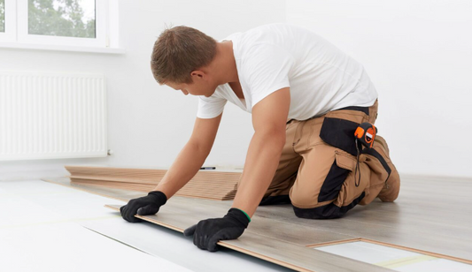Professional flooring installation in progress in a GTA home