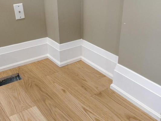 White baseboards and trim installed in a modern Ontario home
