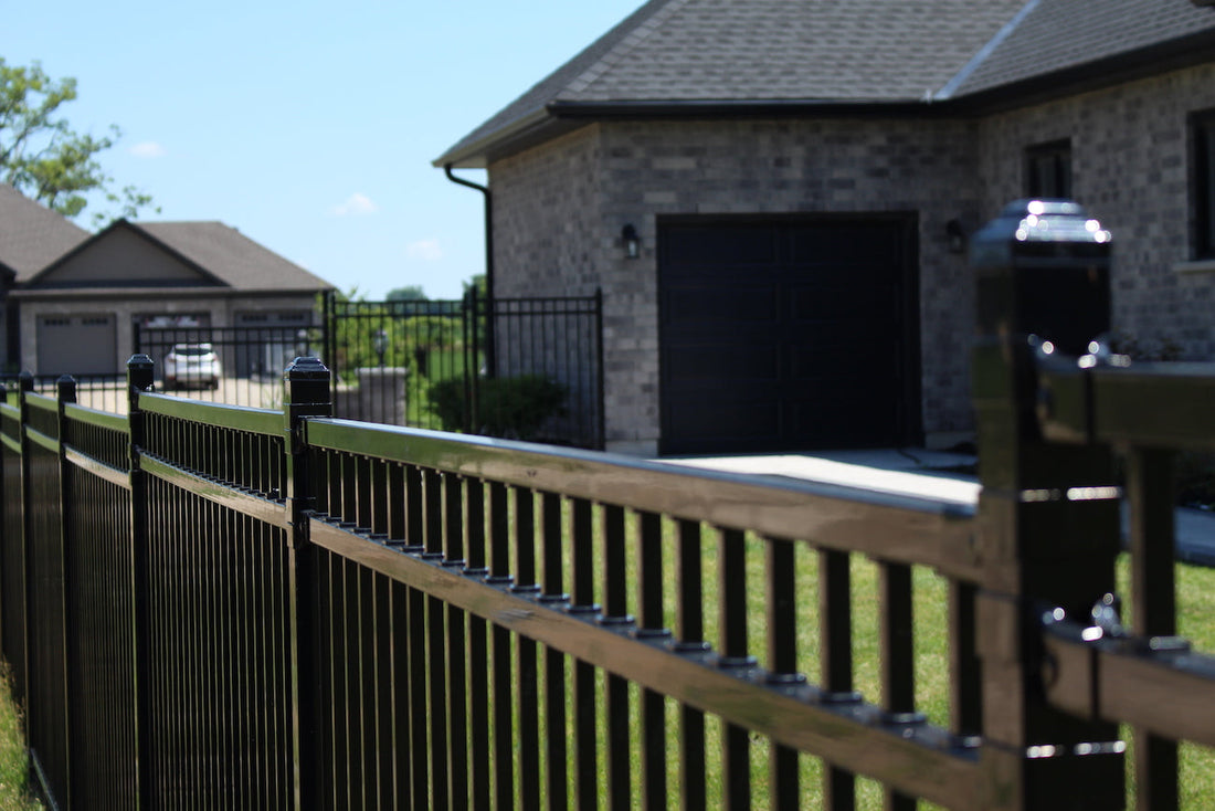 Ornamental iron fence installed on an Ontario residential property