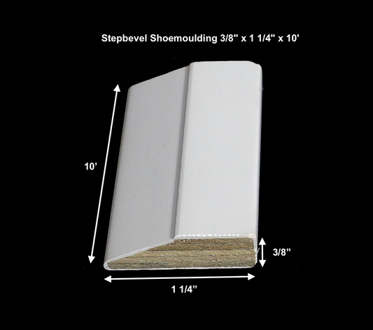 Step Bevel Shoe Moulding 3/8" x 1 1/4" x 10'