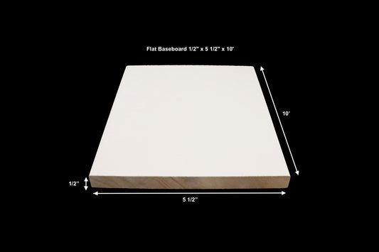 5 1/2" Flat Baseboard 1/2" x 5 1/2" x 10'