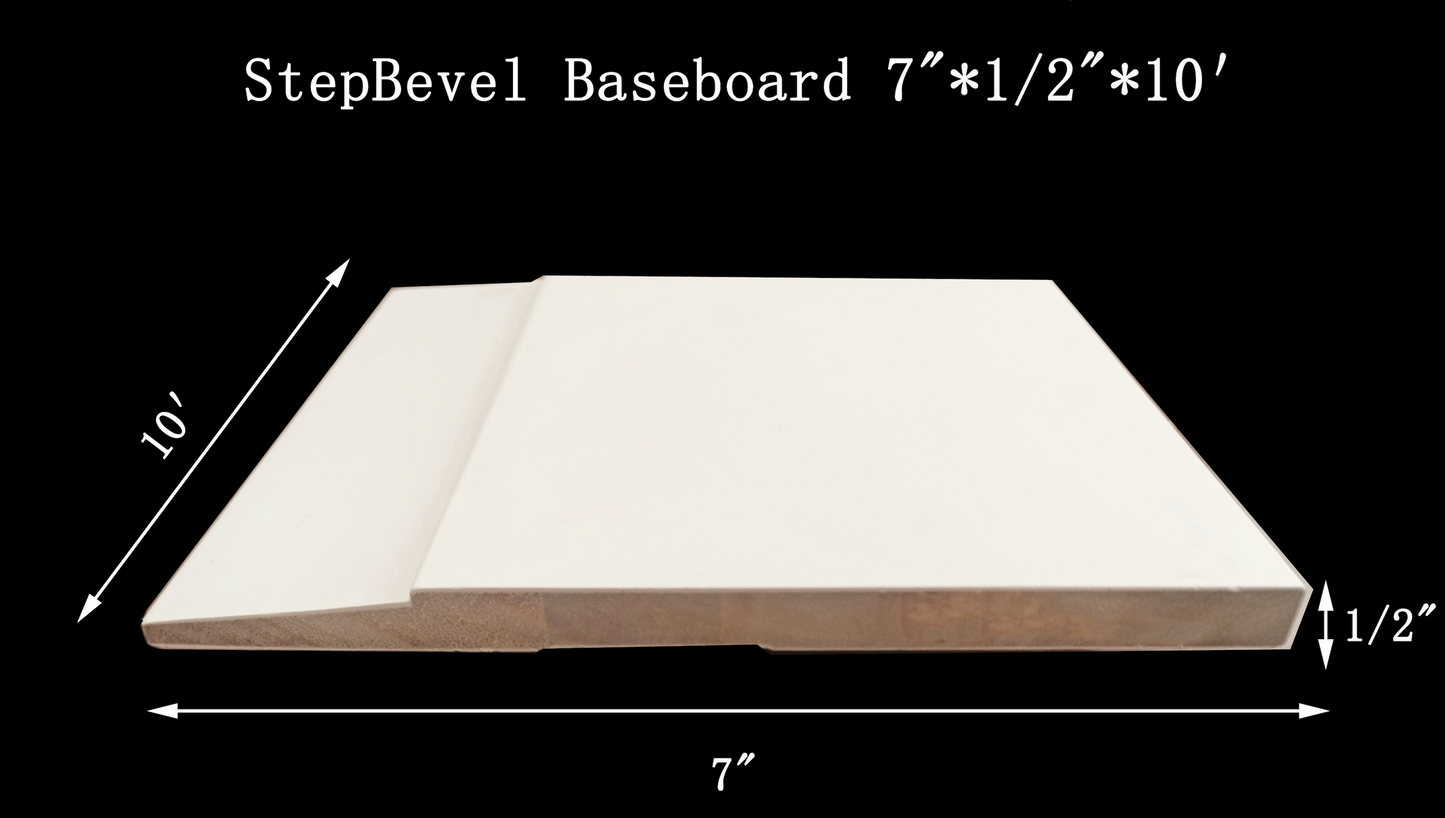 7" Step Bevel Baseboard 1/2" x 7" x 10'