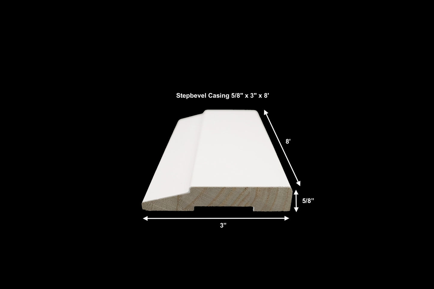 Step Bevel Casing 5/8" x 3" x 8'